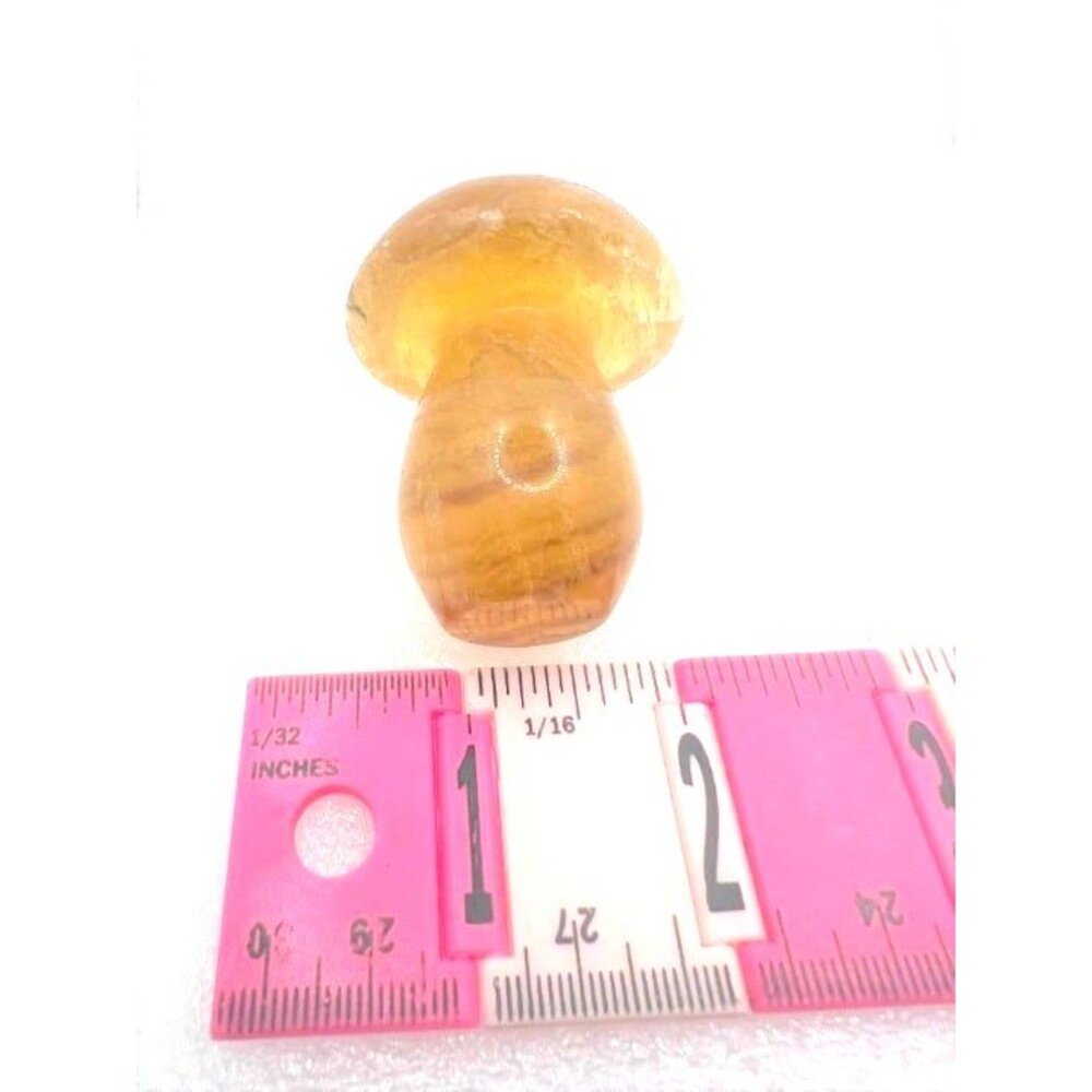 Yellow Fluorite Mushroom Carving - Picture 8 of 8